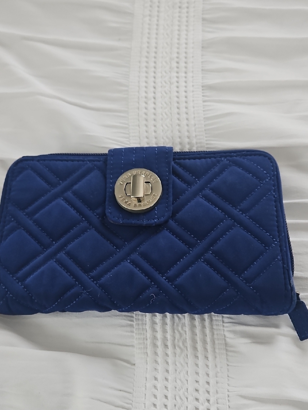 Vera Bradley Quilted Turn-Lock Wallet in Royal Blue